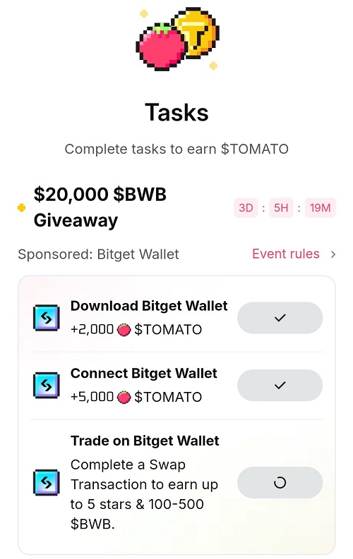 Tomarket Bitget - Web 3.0 Drop Event